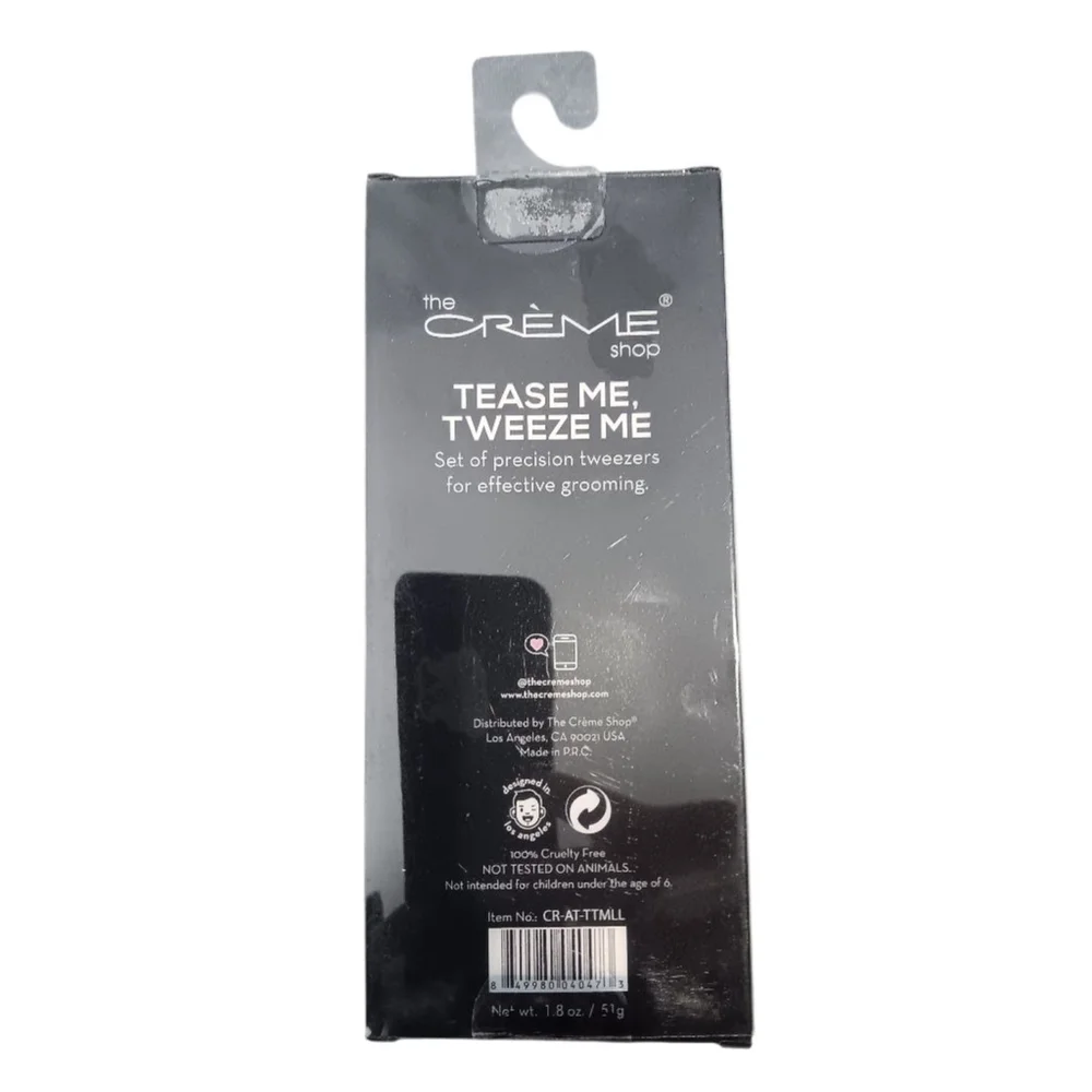 The Crème Shop Tease Me Tweeze Me Tweezer set 1 Slanted Edge - 1 Slanted Tip